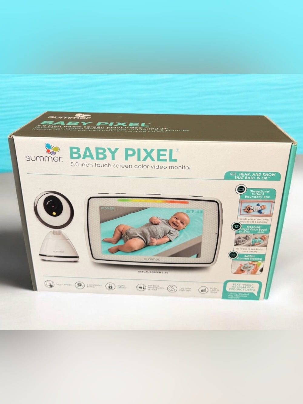 Summer Baby Pixel 5" Color Video Baby Monitor Night Vision Digital Zoom